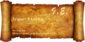 Inger Etelka névjegykártya